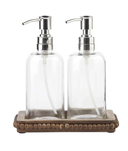wood beaded soap pump set - Ballyhoo Boutique and Gift